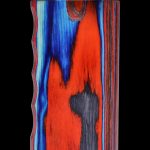 Front view of the SC Colourful Wood Grain Dugout - Large, showcasing a vibrant wood grain pattern on its rectangular surface.