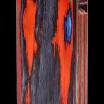 Front view of the SC Colorful Wood Grain Dugout - Small, displaying a vibrant, textured wood grain pattern against a dark background.