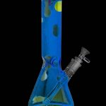 Front view of the Famous Design-Privilege Water Pipe, a tall glass piece with a simple, curved design against a dark background.