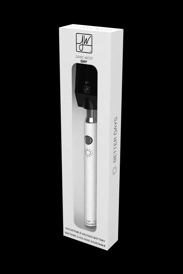 Jane West “Day” adjustable voltage vape battery in retail packaging.