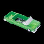 A detailed side view of the Cheech & Chong 50th Anniversary Lowrider Ashtray, showcasing its vintage car-inspired design.