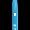 Front view of the Cookies x G Pen Micro+ Concentrate Vaporizer, a silver and blue pen-style device with a minimalist design.