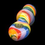 Colorful glass pipe with "LA Pipes - Made in USA - Los Angeles" branding.