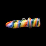Colorful glass pipe isolated on a black background.