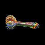 Colorful glass pipe isolated on a black background.