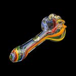 Colorful glass pipe for smoking cannabis.