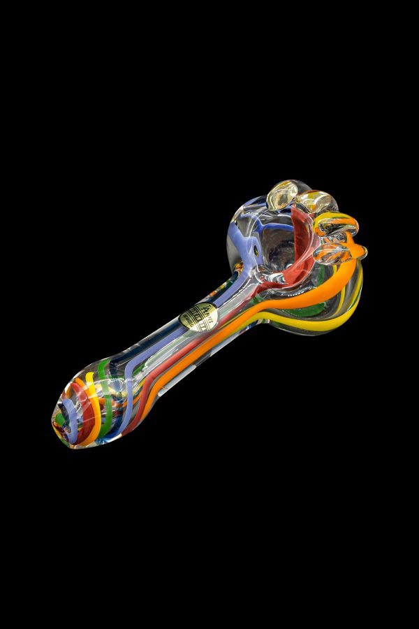 Colorful glass pipe for smoking cannabis.
