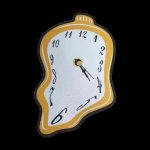 Melting clock face, referencing time distortion often associated with cannabis use.