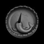 A top-down view of the Debowler Narwhal Silicone Ashtray, featuring a dark grey, whale-shaped design.