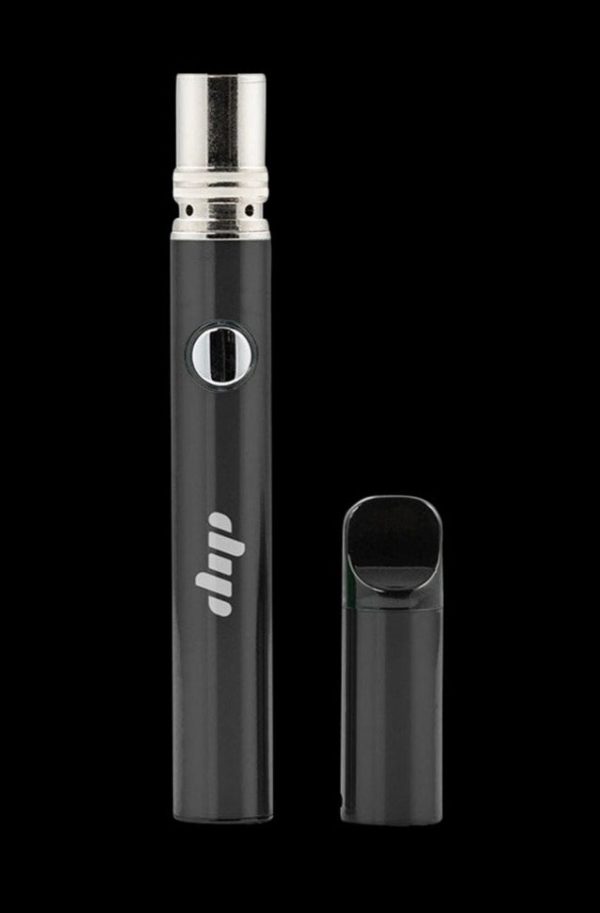 Front view of the Dip Devices Lunar Wax Vaporizer, a sleek, black pen-style device shown against a dark backdrop.