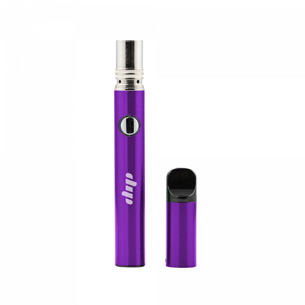 Front view of the Dip Devices Lunar Wax Vaporizer, a silver, pen-shaped device shown against a plain white background.