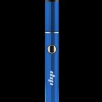 Front view of the Dip Devices Lunar Wax Vaporizer, a silver and dark blue pen-style vaporizer against a plain white background.