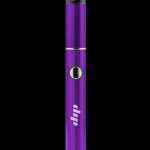 Front view of the Dip Devices Lunar Wax Vaporizer, a sleek, silver pen-style vaporizer against a dark background.
