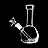 Front view of the Dome Beaker Mini Water Pipe, a clear glass pipe with a wide base and a curved neck.