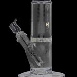 Front view of the Dopezilla Cyclops Straight Tube Water Pipe, showcasing its clear glass construction and simple cylindrical form.