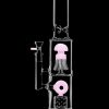 Front view of the Dual Chamber Jellyfish Perc Water Pipe, showcasing its clear glass construction and unique jellyfish-shaped perc chamber.