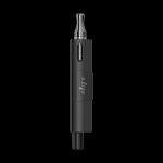 Black cannabis vape pen isolated on a black background.
