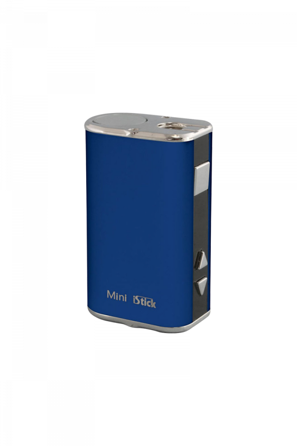 Front view of the Eleaf iStick Mini 10W Digital Mod Battery, a compact, dark blue device with a digital display.