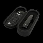 Black G Pen Dash vaporizer pen inside its open protective case.