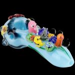 Front view of the Empire Glassworks Spoon Pipe - Great Barrier Reef, showcasing a colorful, sculpted design resembling coral.