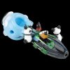 A side view of the Empire Glassworks Spoon Pipe - Climbing Pandas shows sculpted pandas adorning the glass bowl.