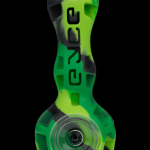 Green glass pipe for smoking cannabis.