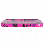 An overhead view of the EYCE Silicone and Glass Rolling Tray, displaying its smooth, dark surface and rectangular shape.