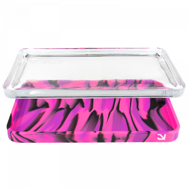 Overhead view of the EYCE Silicone and Glass Rolling Tray, displaying a flat, rectangular tray with a sleek, modern design.