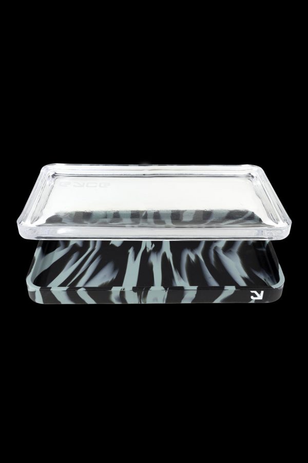 Clear acrylic cannabis storage box with a mirrored base.