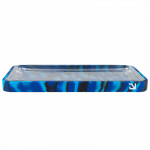 The EYCE Silicone and Glass Rolling Tray is shown from above, displaying a flat, rectangular design with a smooth surface.