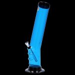 Blue glass water pipe (bong) with a removable bowl.