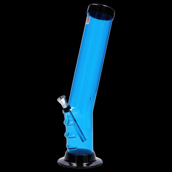 Blue glass water pipe (bong) with a removable bowl.