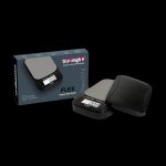 Black digital scale for measuring cannabis, displaying “0.000” on the screen.