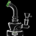 Front view of the Fat Bottom Mini Water Pipe, a clear glass pipe with a rounded base and simple design.