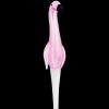 Front view of the Flamingo Glass Dab Straw Collector, a clear glass straw with a curved shape against a plain white background.