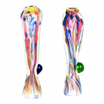 Front view of the Fumed Tropical Sunset Glass Taster with a fumed finish, showcasing its vibrant color gradient.