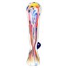 Colorful glass cannabis bubbler pipe.