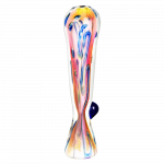 A front view of the Fumed Tropical Sunset Glass Taster, showcasing its colorful, fumed glass design.