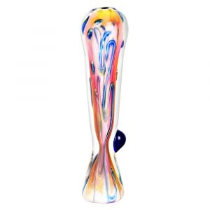 Colorful glass cannabis bubbler pipe.