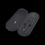 Close-up view of the G Pen Micro+ Concentrate Vaporizer inside its black, zipped carrying case.