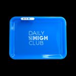 Blue rolling tray with "DAILY HIGH CLUB" text.