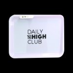 Clear plastic rolling tray with “DAILY HIGH CLUB” text.