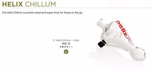 The GRAV® Helix Taster Chillum is shown in a close-up, angled view against a plain white background.