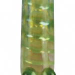 A close-up, angled view of the Glass Dab Collector Straw with 10mm Titanium Tip, showcasing its clear glass construction and metallic tip.