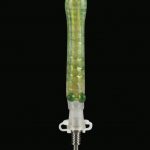 Front view of the Glass Dab Collector Straw with 10mm Titanium Tip, showing a clear glass tube with a metallic tip.