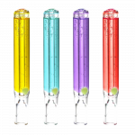 Front view of the Glass Taster Bat with Freezable Glycerin, showing a clear glass tube with a bulbous end.