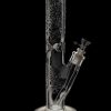 Front view of the Glow in the Dark Tree Water Pipe, a tall, clear glass pipe with a tree branch design.