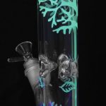 Front view of the Glow in the Dark Tree Water Pipe, with glowing green tree branches against a dark background.