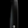 Front view of the G-Pen Elite II Herb Vaporizer, a sleek, black handheld device with a minimalist design.