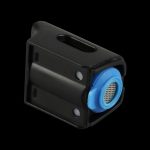 A close-up, angled view of the Pulsar Shift Multi-Purpose Vaporizer, featuring a dark body and a blue mouthpiece.